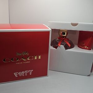 New Coach Red Poppy Fragrance Collection Retired Set Full Size Edp & Lotion